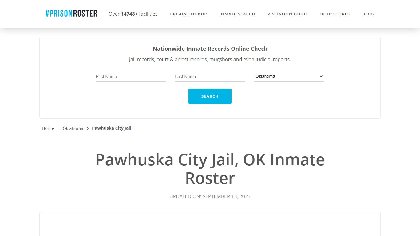 Pawhuska City Jail, OK Inmate Roster - Prisonroster